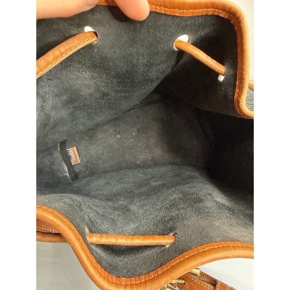 Vintage Dooney & Bourke A 029146 Weather Leather Drawstring Bucket Bag Black - Picture 12 of 16